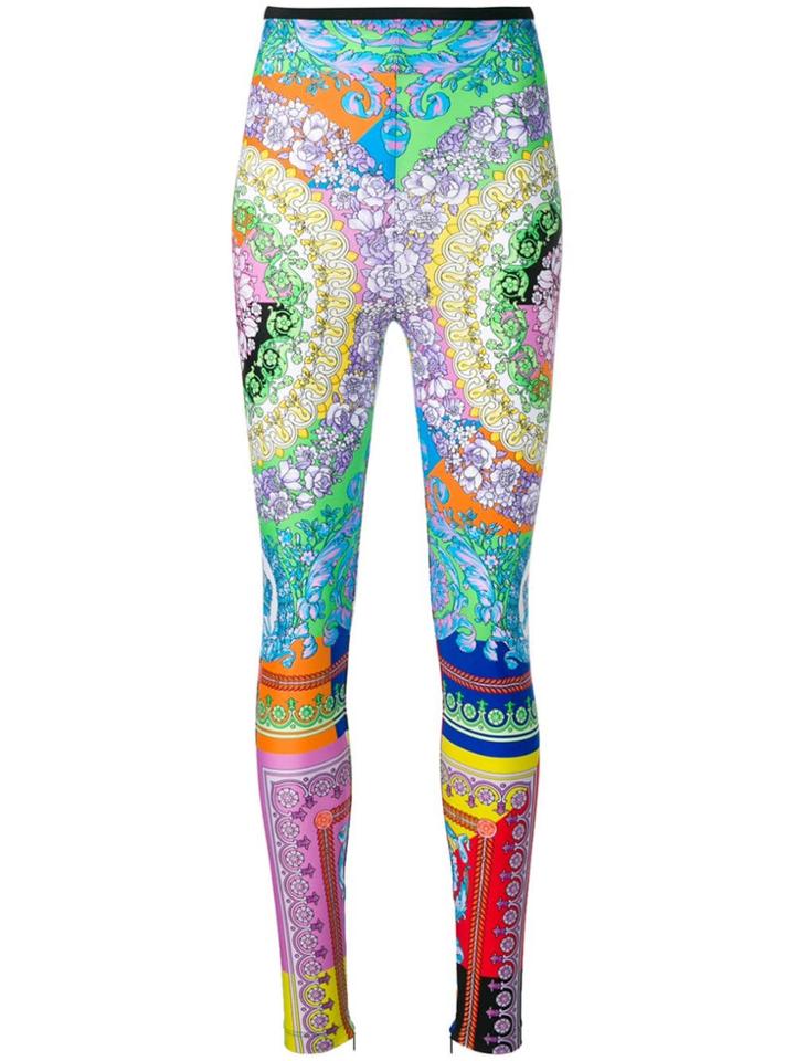 Versace Baroque Print Leggings - Blue