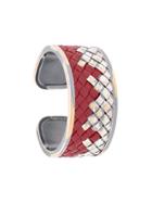 Bottega Veneta Woven Cuff Bracelet - Red