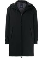 Herno Zipped Hooded Parka Coat - Black