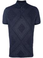 Etro Printed Polo Shirt, Men's, Size: Small, Blue, Cotton