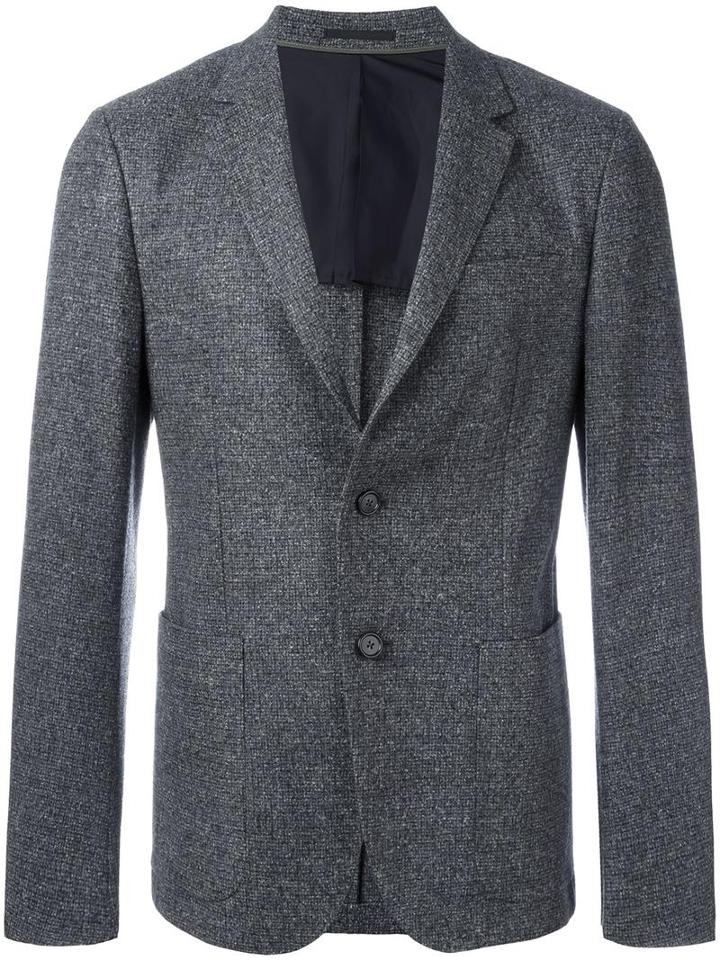 Z Zegna Two-button Blazer, Men's, Size: 52, Grey, Polyamide/cupro/wool