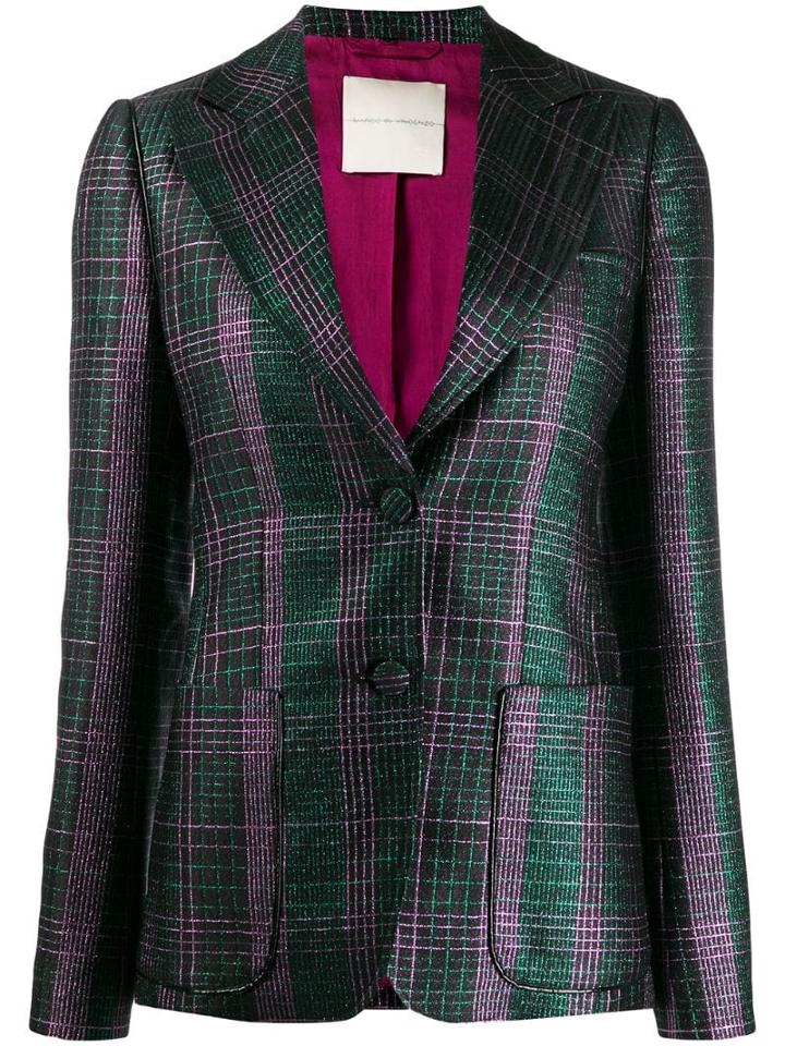 Marco De Vincenzo Checked Single-breasted Blazer - Green