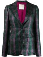 Marco De Vincenzo Checked Single-breasted Blazer - Green