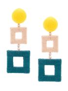 Oscar De La Renta Wrapped Double Square Earrings - Multicolour
