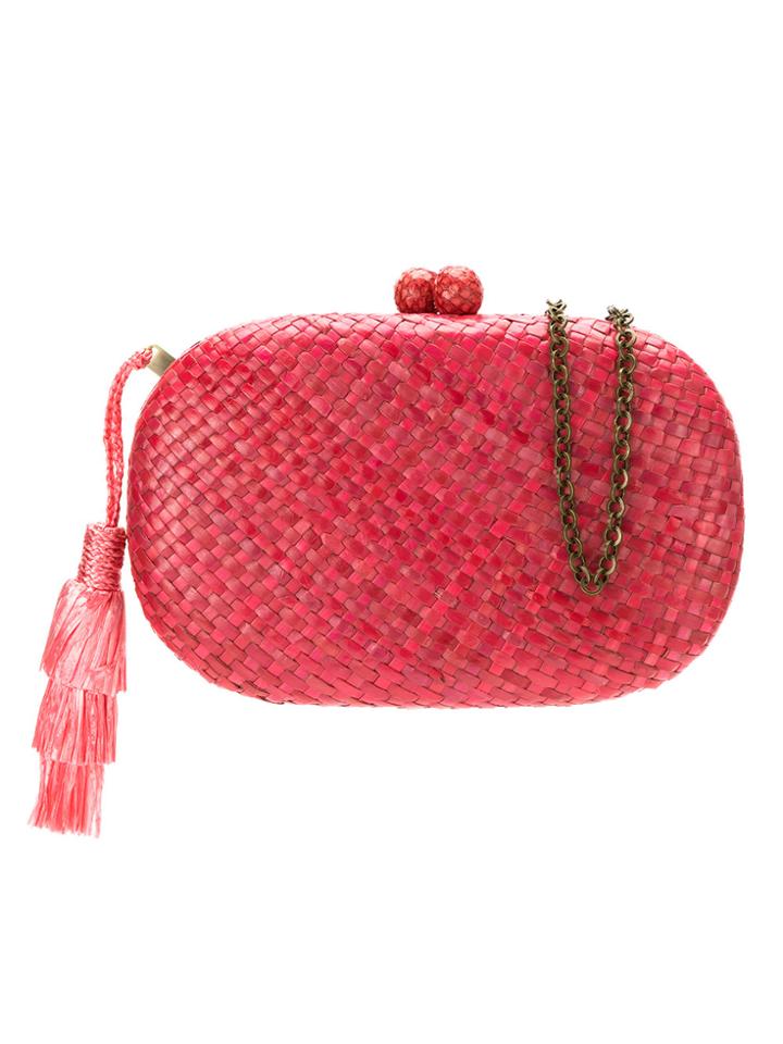 Serpui Hanging Tassel Clutch - Pink & Purple