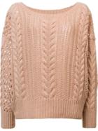 Ryan Roche Cable Knit Jumper, Women's, Size: Large, Nude/neutrals, Cashmere