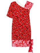 Msgm - Multi-print Asymmetric Dress - Women - Silk/polyester - 40, Red, Silk/polyester