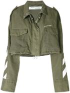 Off-white Cropped Diag M65 Jacket - Green