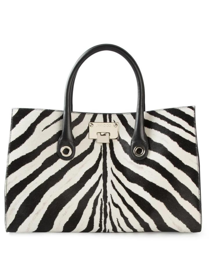 Jimmy Choo 'riley' Tote, Women's, Black, Leather/suede/pony Fur
