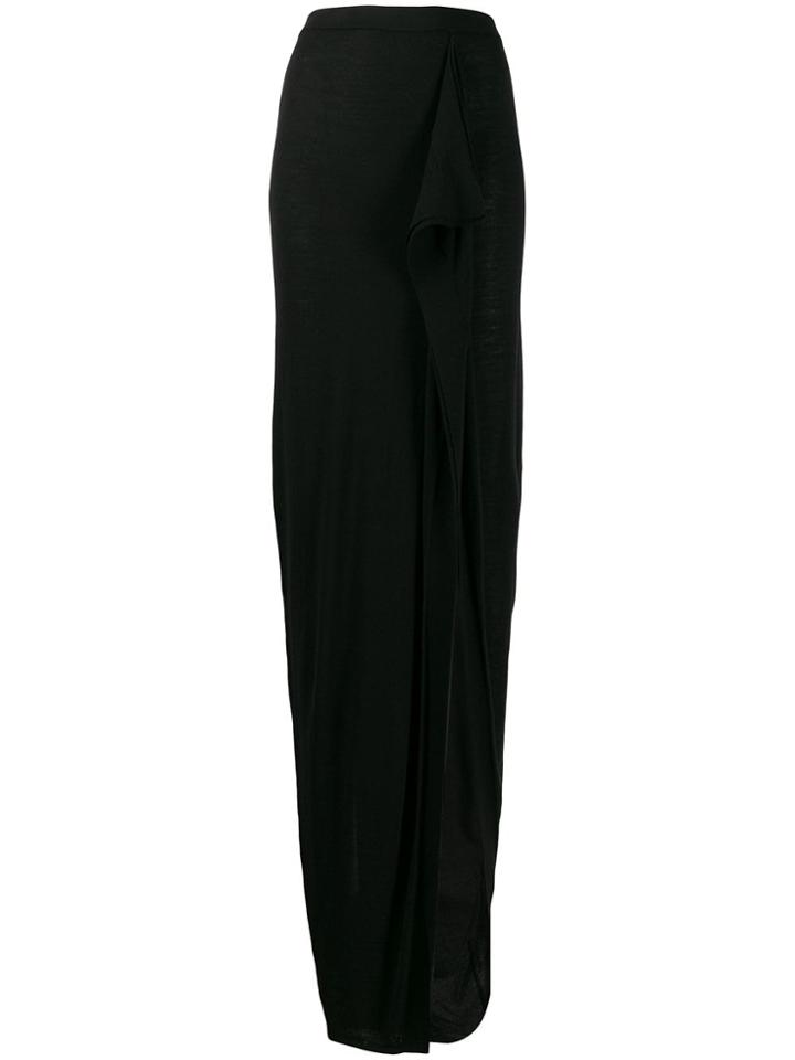 Rick Owens Long Fitted Skirt - Black