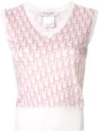 Christian Dior Pre-owned Trotter Pattern Knitted Top - White