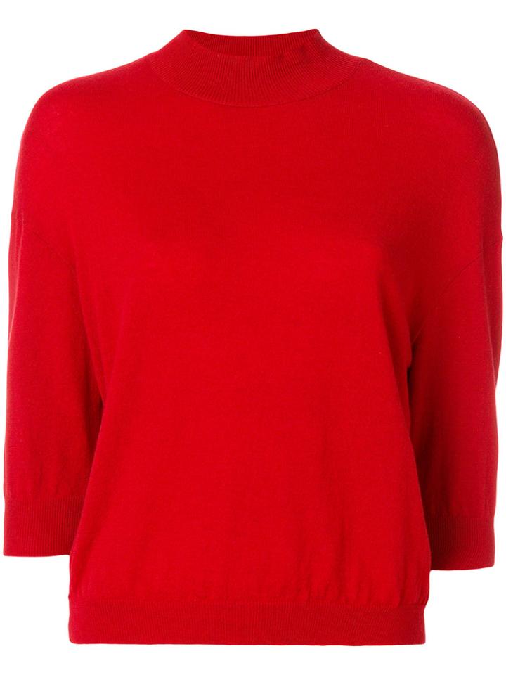 Giambattista Valli Cropped Sleeves Jumper - Red