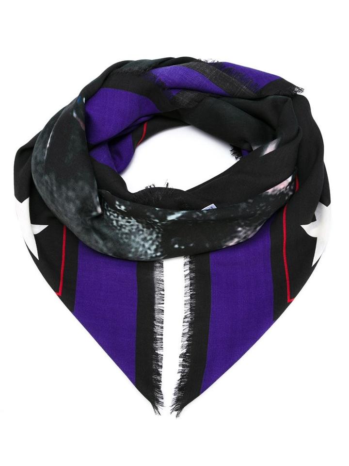 Givenchy Rottweiler Print Scarf, Women's, Black, Silk/virgin Wool