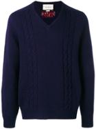 Gucci Jacquard Logo Knit Sweater - Blue
