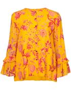 Carolina Herrera Floral Print Blouse - Yellow & Orange