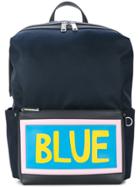 Fendi Blue Slogan Patch Backpack
