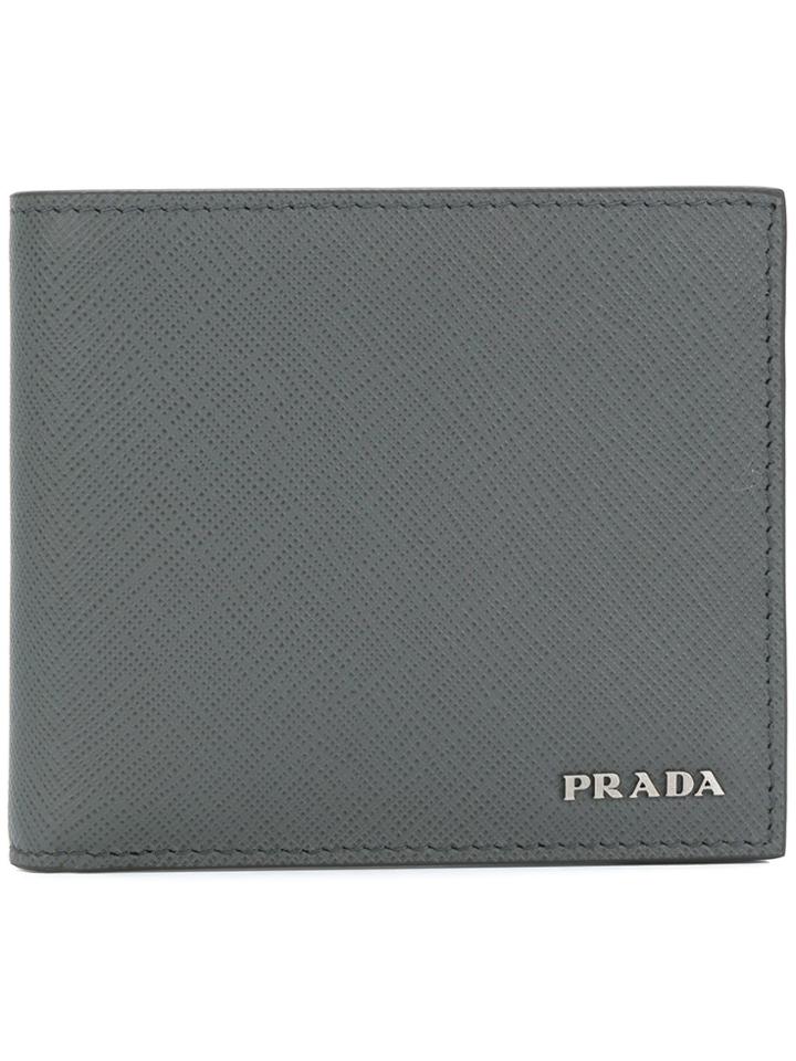 Prada Saffiano Bi-fold Wallet - Grey