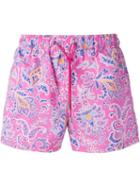 Etro Floral Paisley Swim Shorts, Men's, Size: Xl/xxl, Pink/purple, Nylon