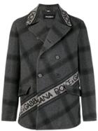 Dolce & Gabbana Double-breasted Logo Coat - Grey
