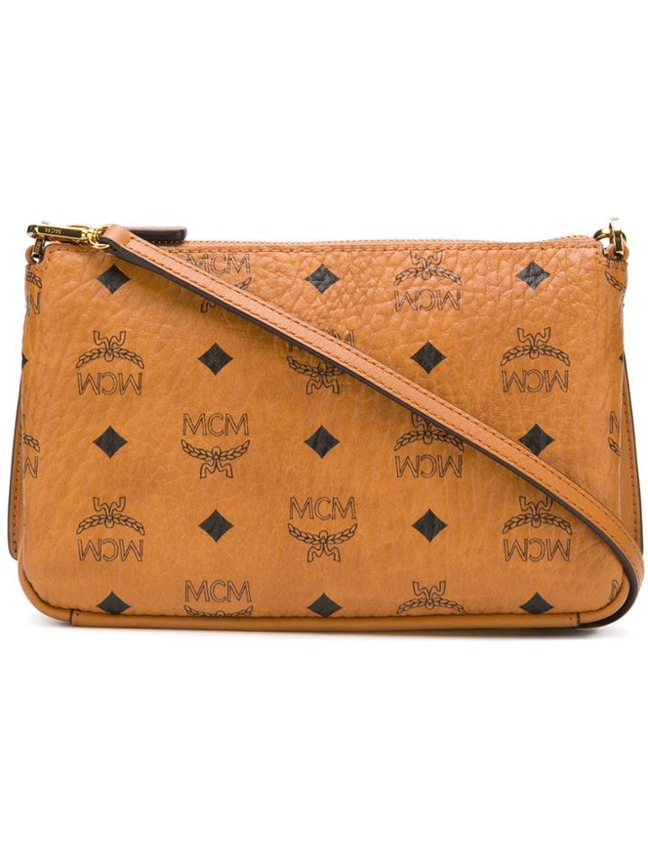 Mcm All Over Logo Shoulder Bag - Brown