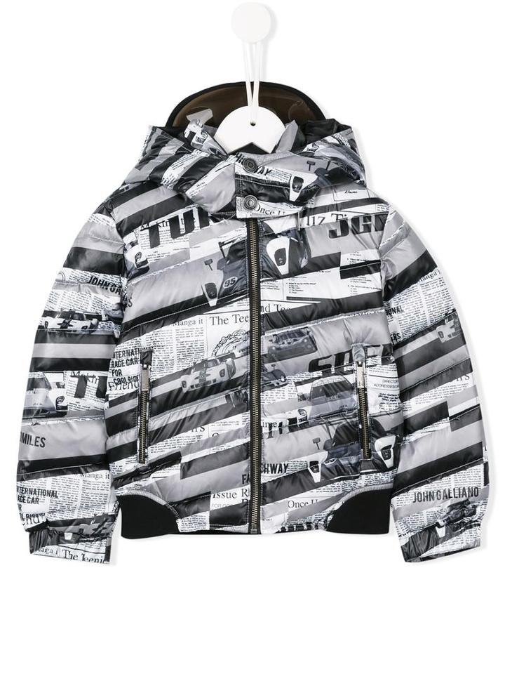John Galliano Kids Racing Car Print Padded Jacket, Boy's, Size: 10 Yrs