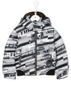 John Galliano Kids Racing Car Print Padded Jacket, Boy's, Size: 10 Yrs