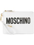 Moschino Logo Clutch, Women's, White
