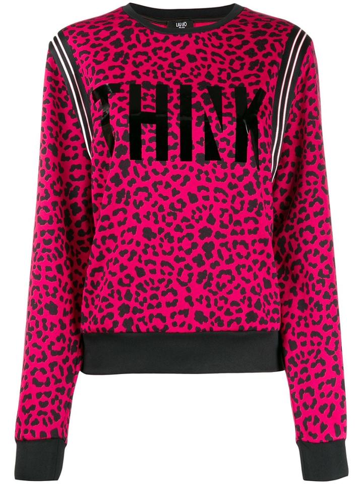 Liu Jo Think Leopard Print Jumper - Pink