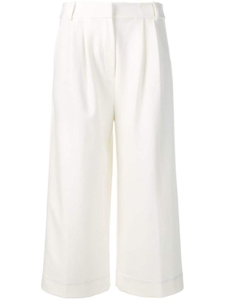 Tibi Cropped Wide-leg Trouser - White