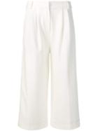 Tibi Cropped Wide-leg Trouser - White