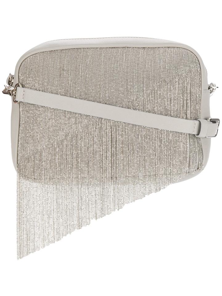 Fabiana Filippi Embellished Curtain Shoulder Bag - Grey