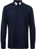 Neil Barrett Geometric Collar Shirt, Men's, Size: 39, Blue, Cotton