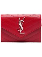 Saint Laurent Red Monogram Envelope Leather Wallet
