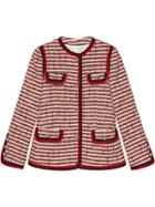 Gucci Striped Tweed Jacket - Red