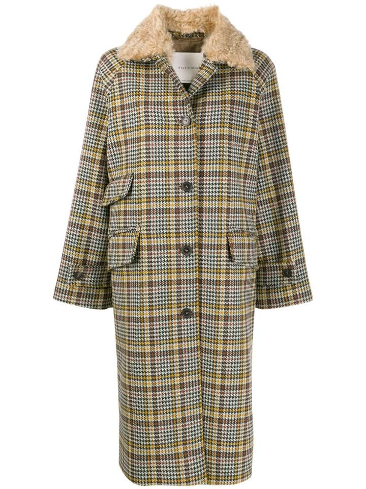 Mackintosh Houndstooth Check Coat - Grey