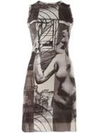 Jean Paul Gaultier Vintage Sheer Printed Dress, Women's, Size: 40, Black