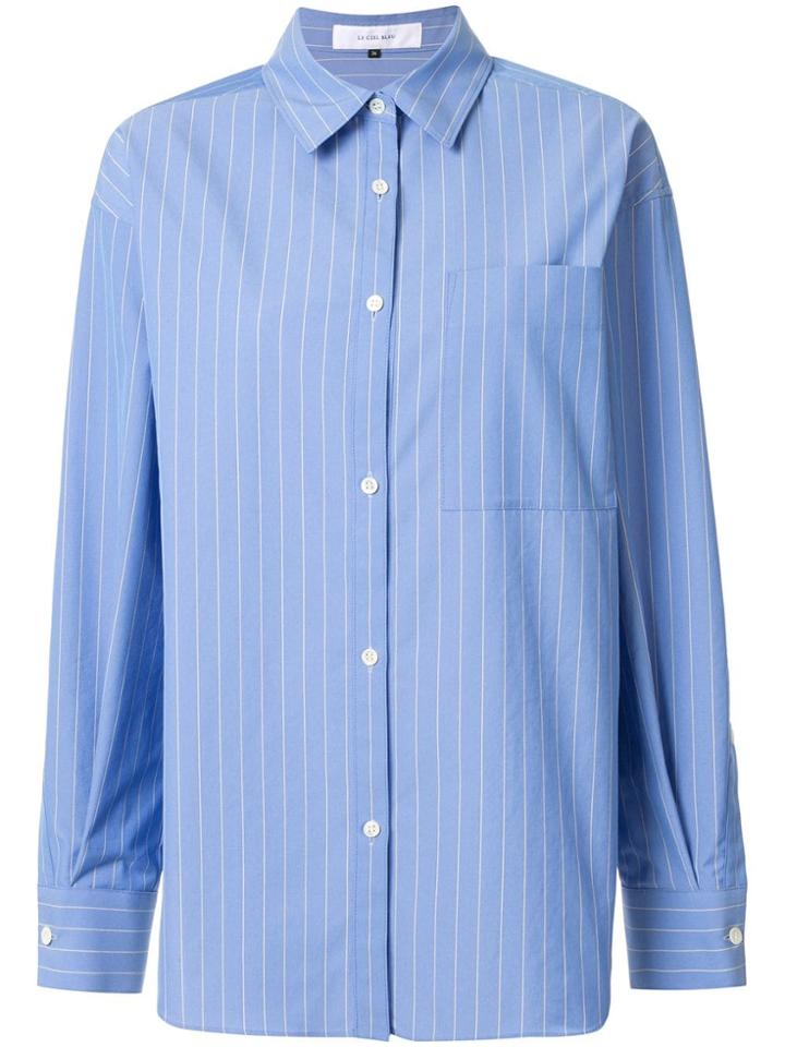 Le Ciel Bleu Button-off Oversized Shirt - Blue