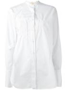 Ports 1961 Jacquard Oversized Shirt, Women's, Size: 42, White, Cotton/viscose