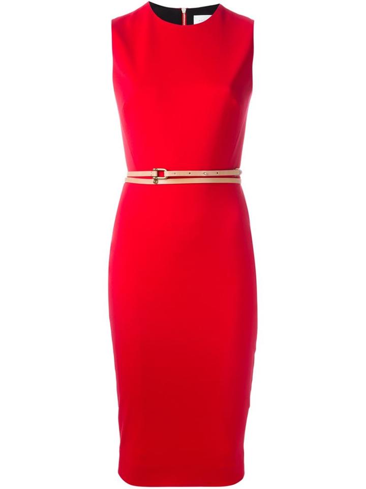 Victoria Beckham Belted Fitted Dress
