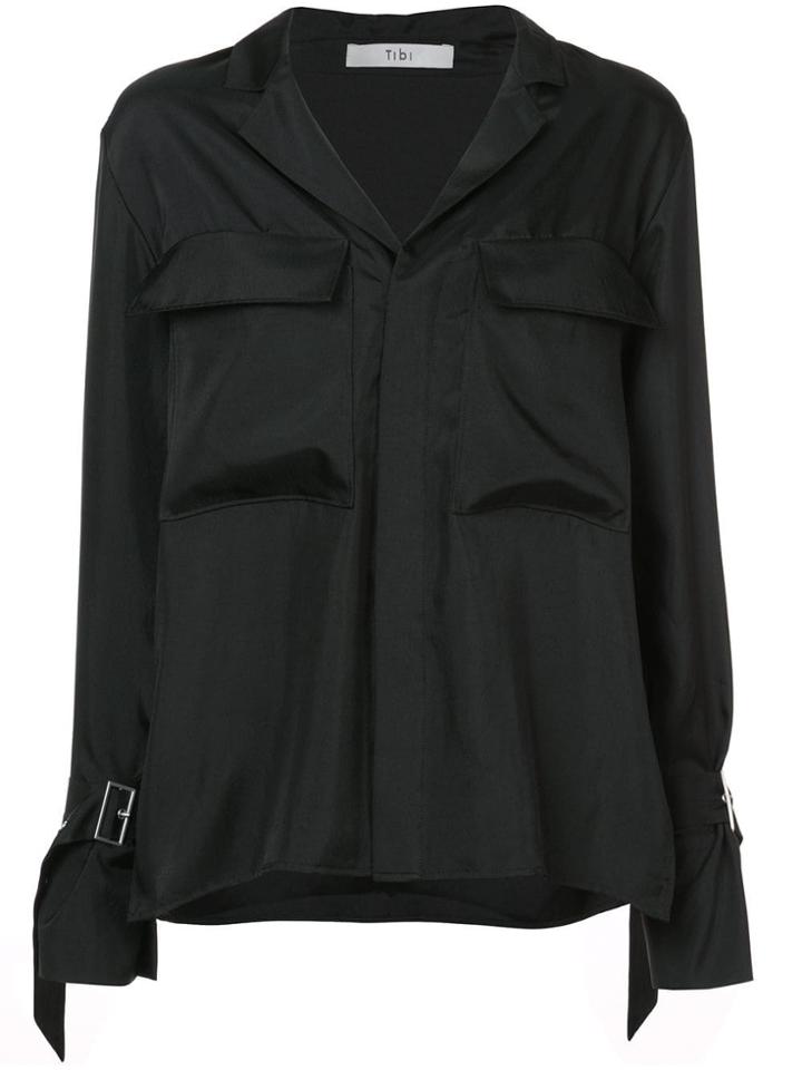 Tibi Mendini Cargo Pocket Shirt - Black