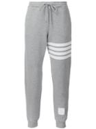Thom Browne Striped Detail Track Pants, Men's, Size: 3, Grey, Cotton