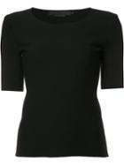 Alexander Wang Tubular Stitched Cut Out Back T-shirt, Women's, Size: Xs, Black, Polyester/rayon
