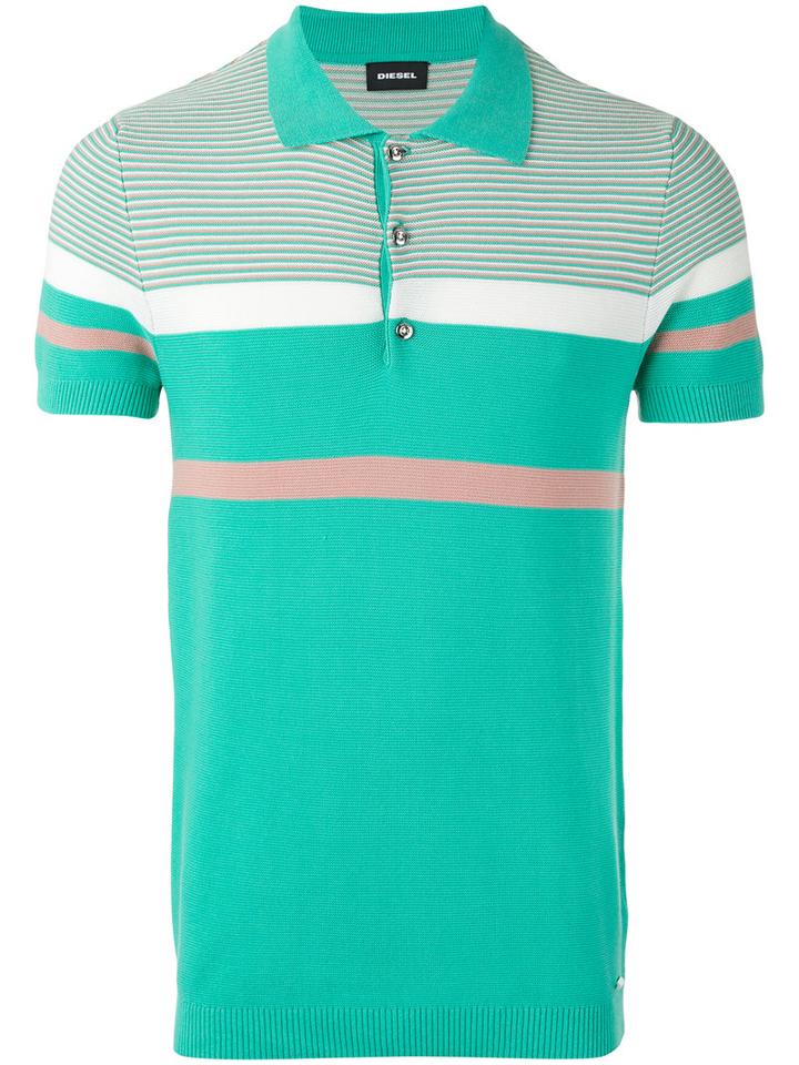 Diesel - Cortez Polo Shirt - Men - Cotton - L, Green, Cotton