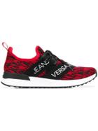 Versace Jeans Knitted Lace-up Sneakers - Red