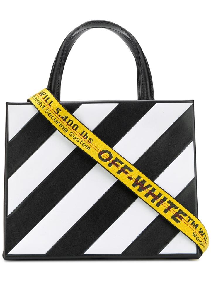 Off-white Small Striped Tote Bag - Black