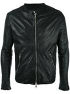 Giorgio Brato Zip Up Jacket, Men's, Size: 52, Black, Cotton/leather/nylon