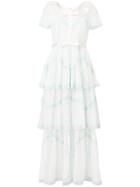 Alessandra Rich Long Bow Detail Dress - White