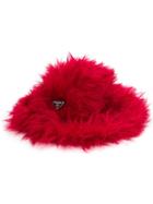 Prada Faux-fur Fedora Hat - Red
