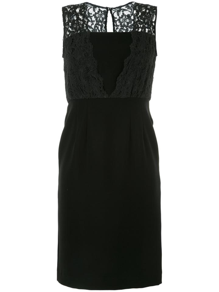Estnation Lace Strap Shift Dress - Black