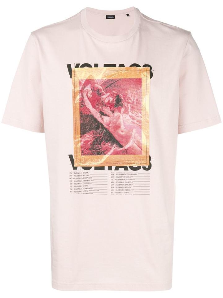 Diesel Crew Neck T-shirt - Pink & Purple